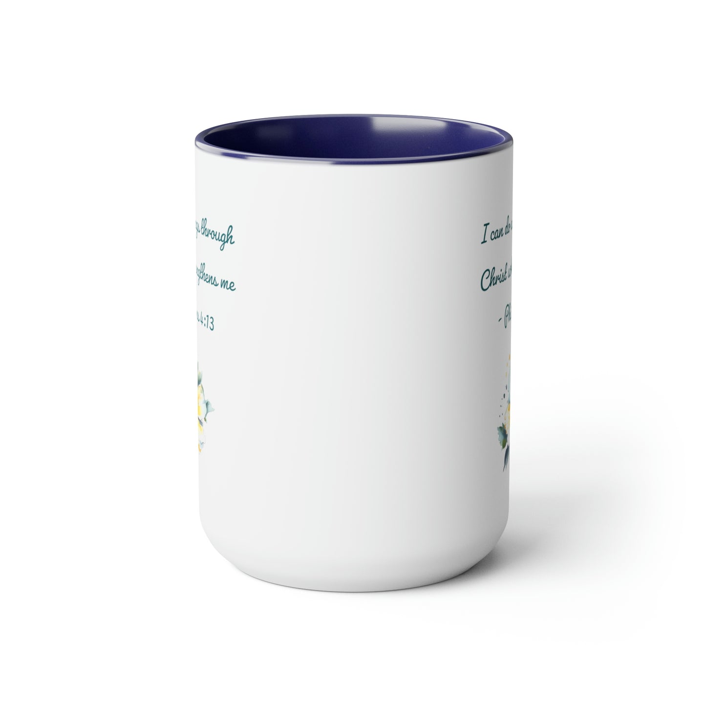 Philippians 4:13, Two-Tone Coffee Mugs, 15oz
