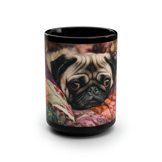 Pug Mug - 15oz Black Ceramic