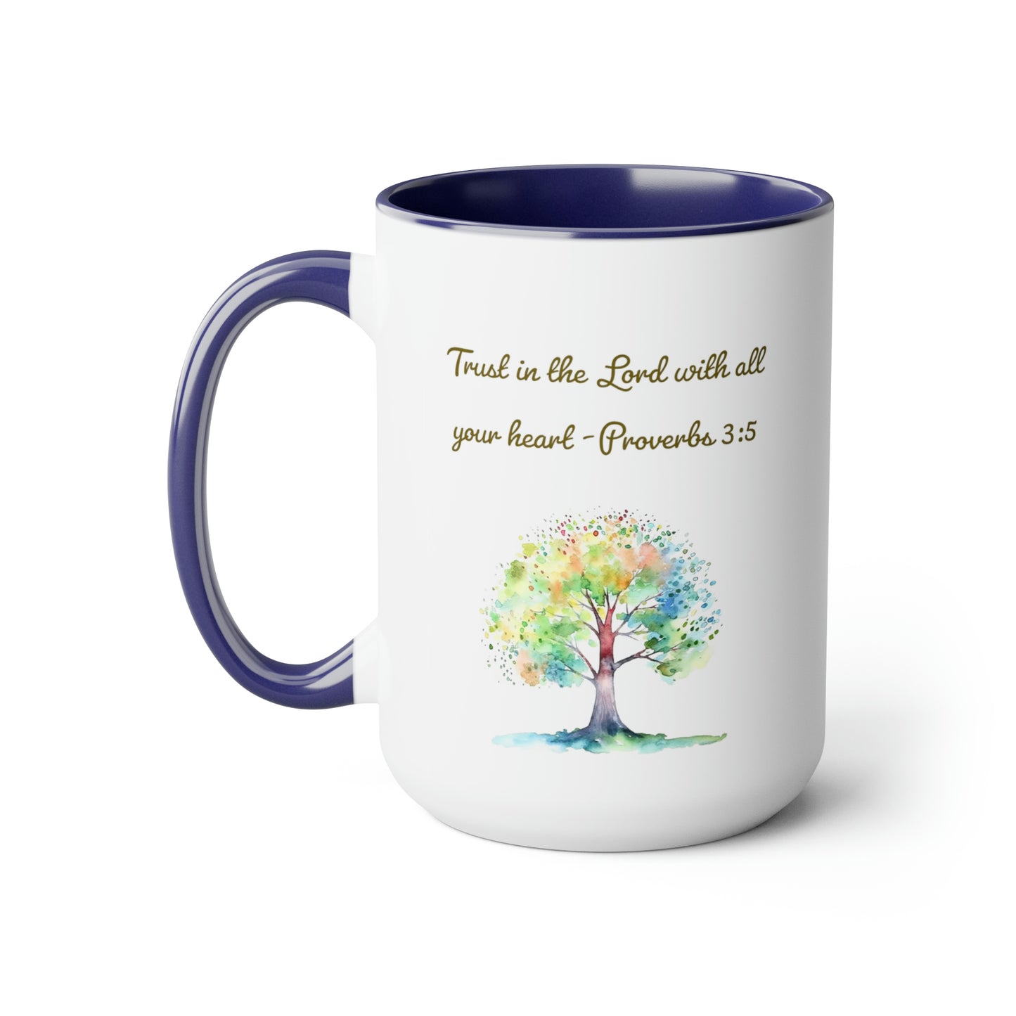 Trust in the Lord Proverbs 3:5 Two-Tone Coffee Mugs 15oz