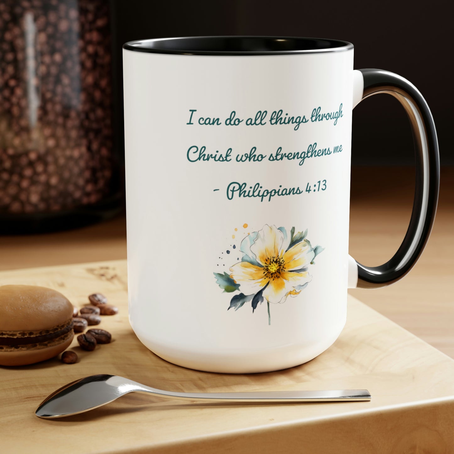 Philippians 4:13, Two-Tone Coffee Mugs, 15oz