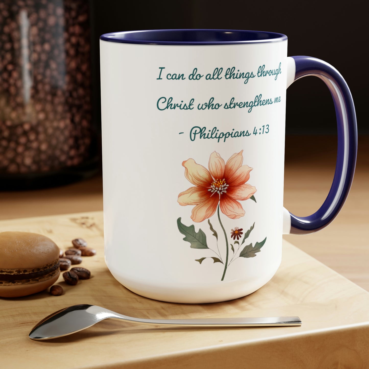 Philippians 4:13, Two-Tone Coffee Mugs, 15oz