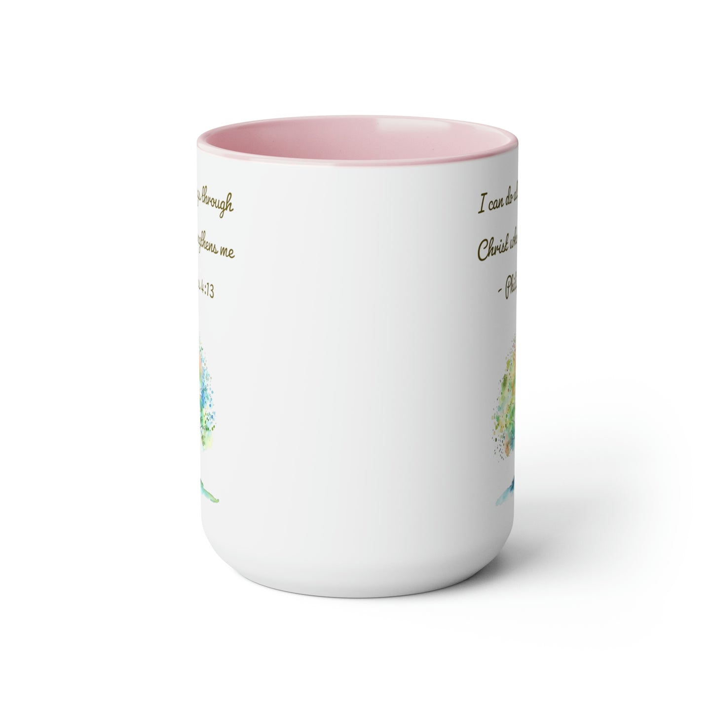 Philippians 4:13 Two-Tone Coffee Mugs, 15oz