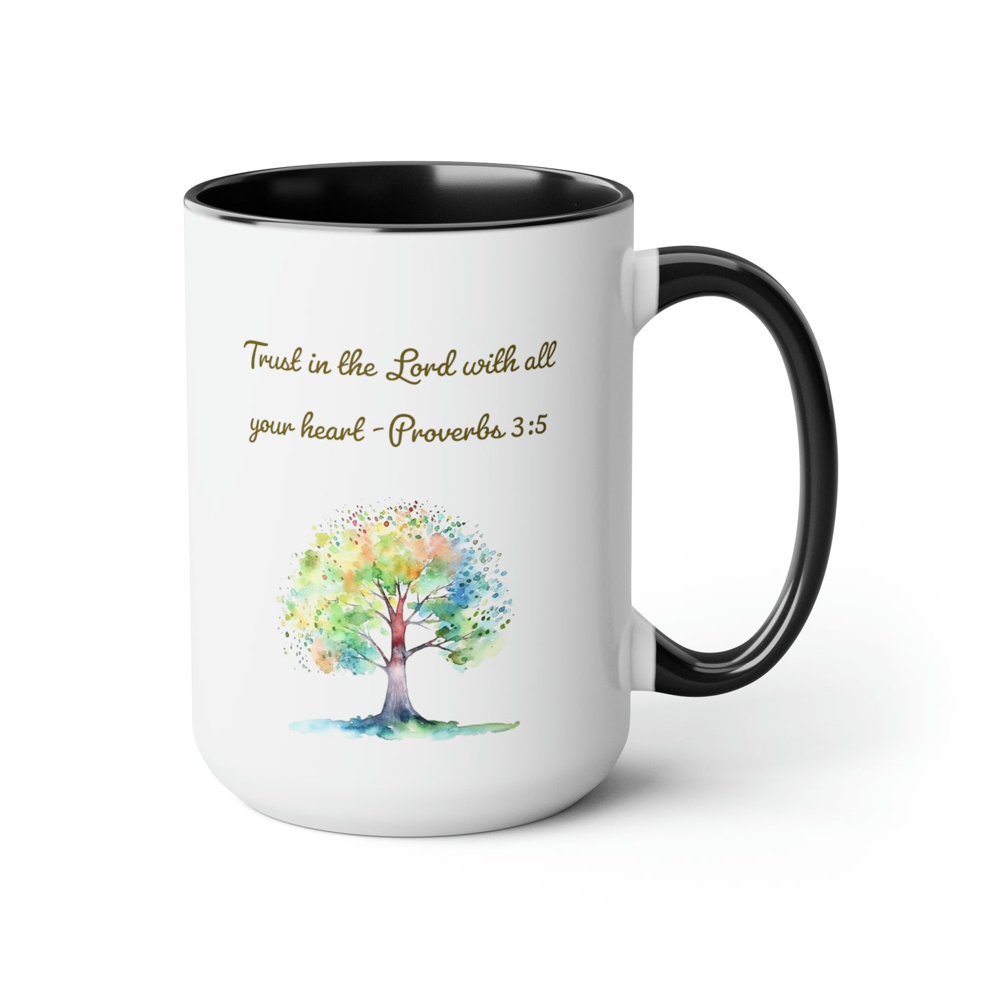 Trust in the Lord Proverbs 3:5 Two-Tone Coffee Mugs 15oz