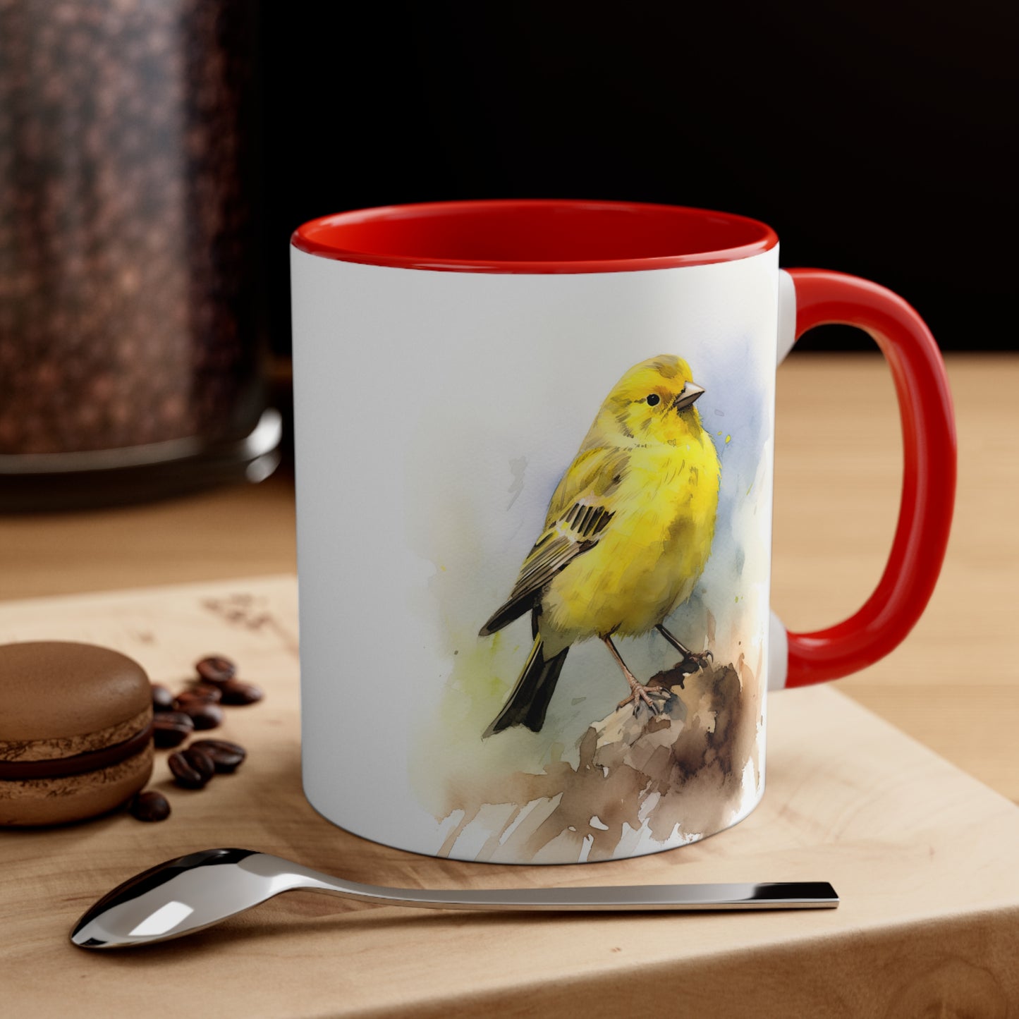 Canary Watercolor Accent Coffee Mug, 11oz