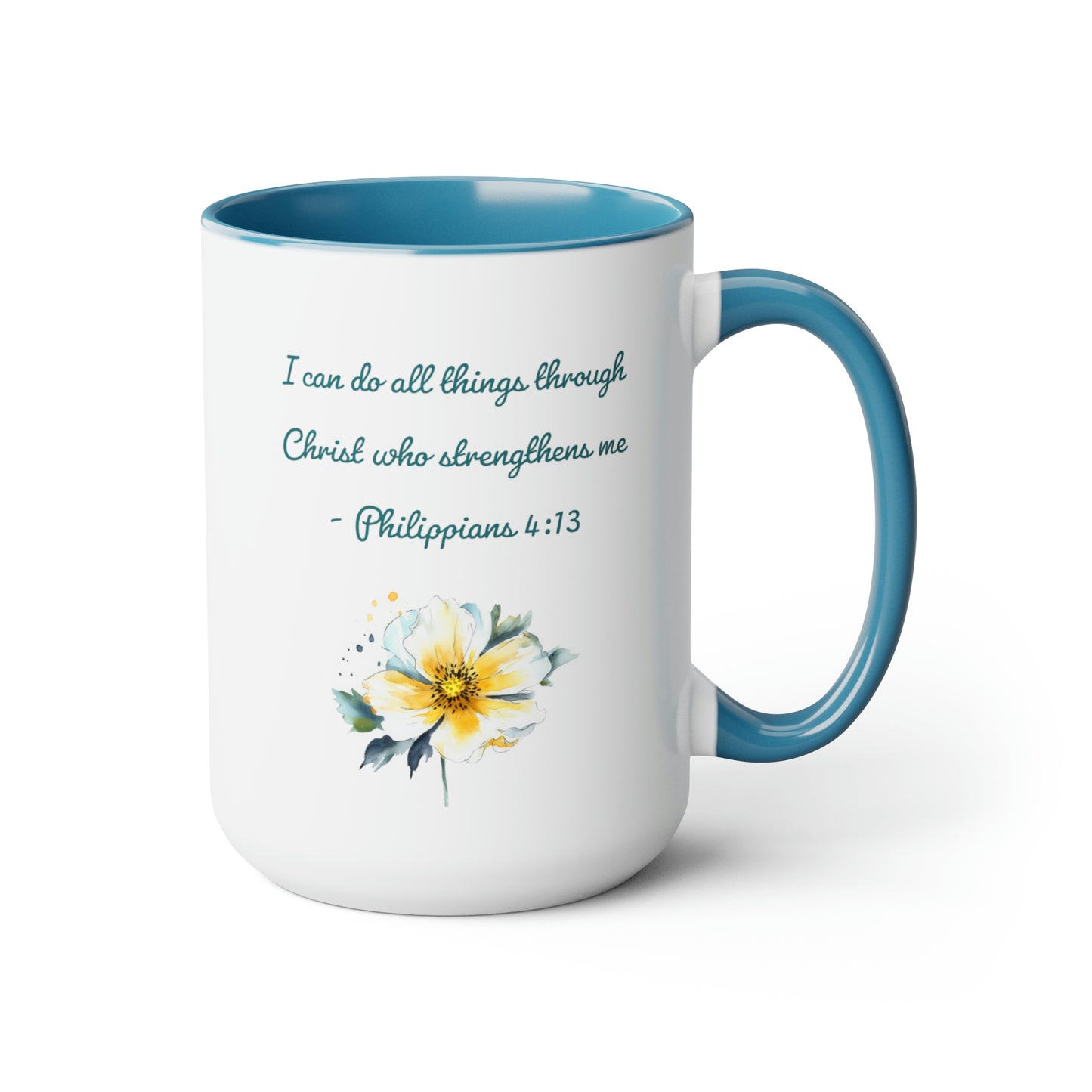 Philippians 4:13, Two-Tone Coffee Mugs, 15oz