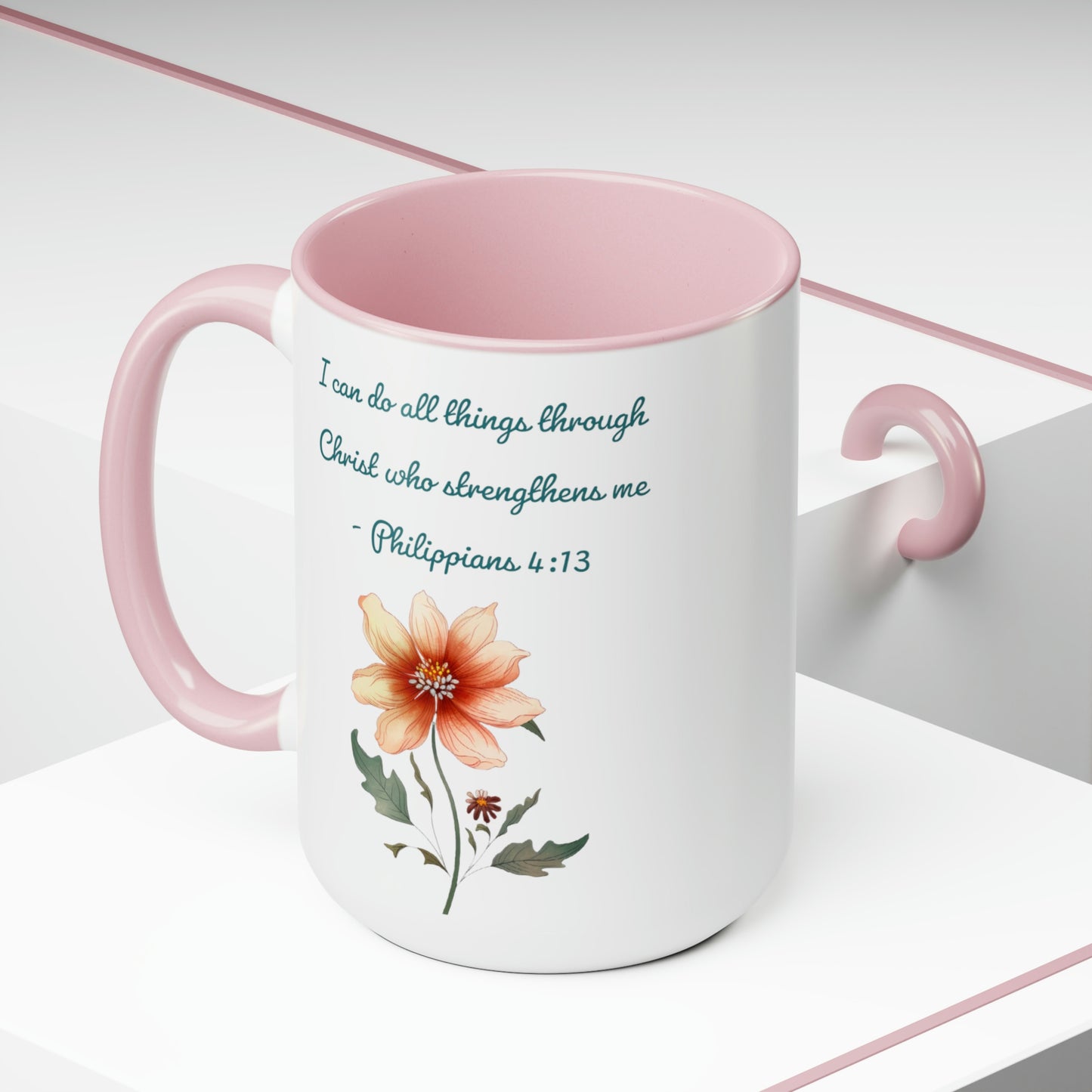 Philippians 4:13, Two-Tone Coffee Mugs, 15oz