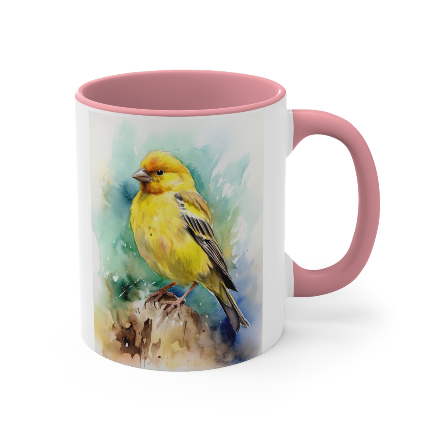 Canary Watercolor Accent Coffee Mug 4, 11oz