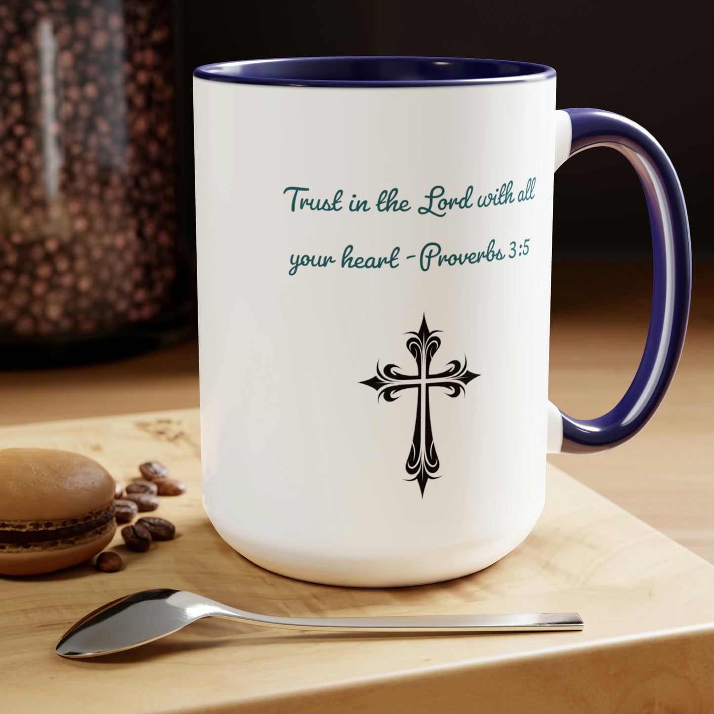 Trust in the Lord, Proverbs 3:5, Two-Tone Coffee Mugs, 15oz