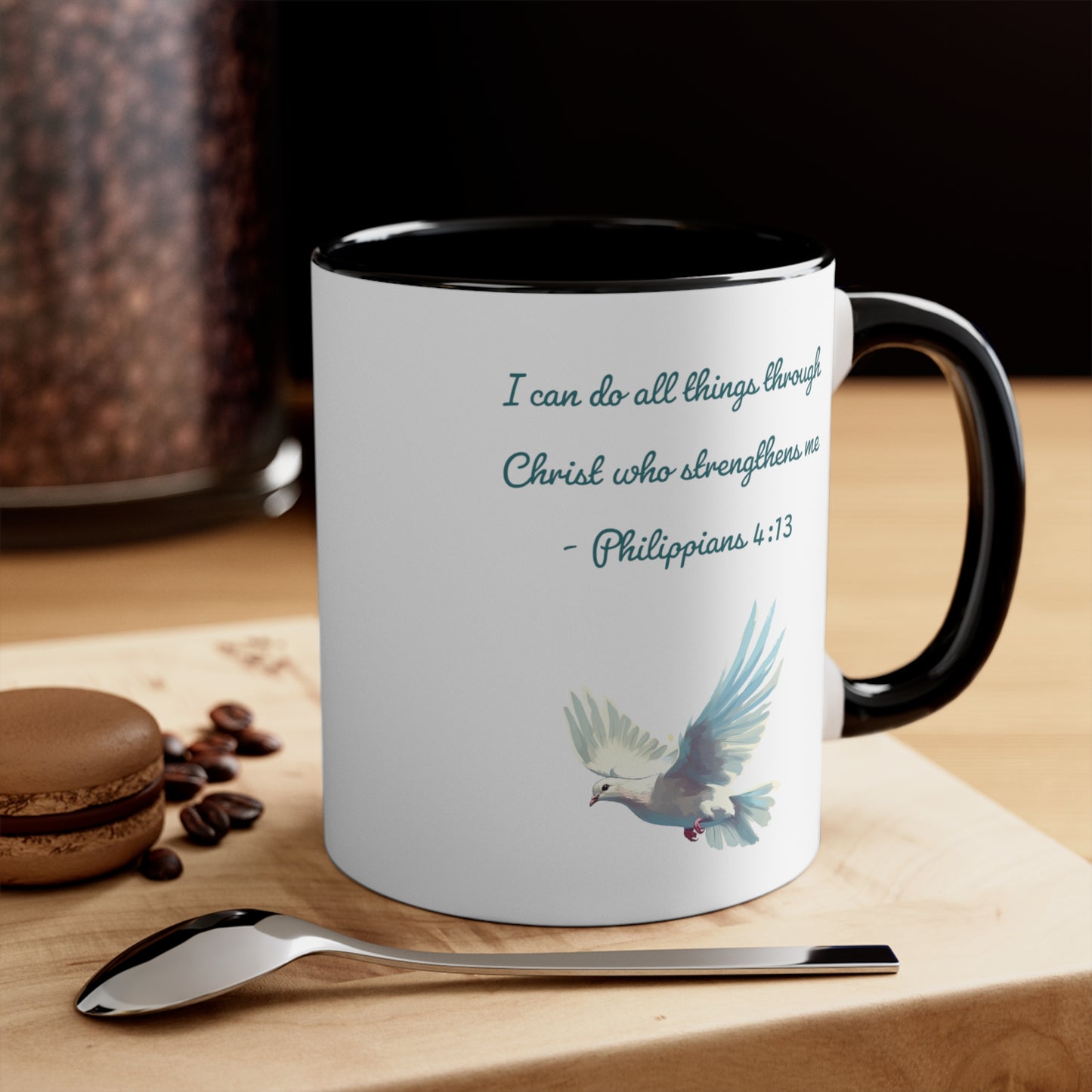 I Can Do all things Bible verse Accent Coffee Mug, 11 oz