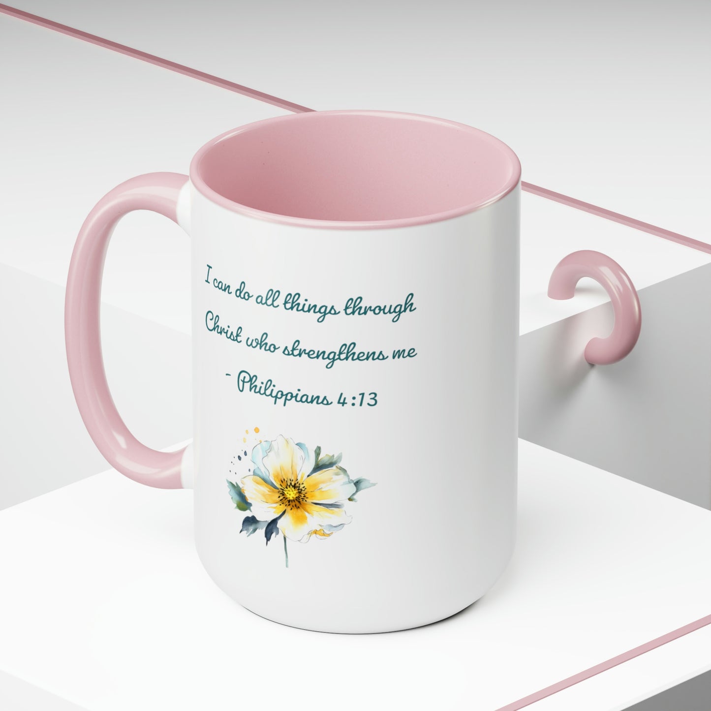 Philippians 4:13, Two-Tone Coffee Mugs, 15oz