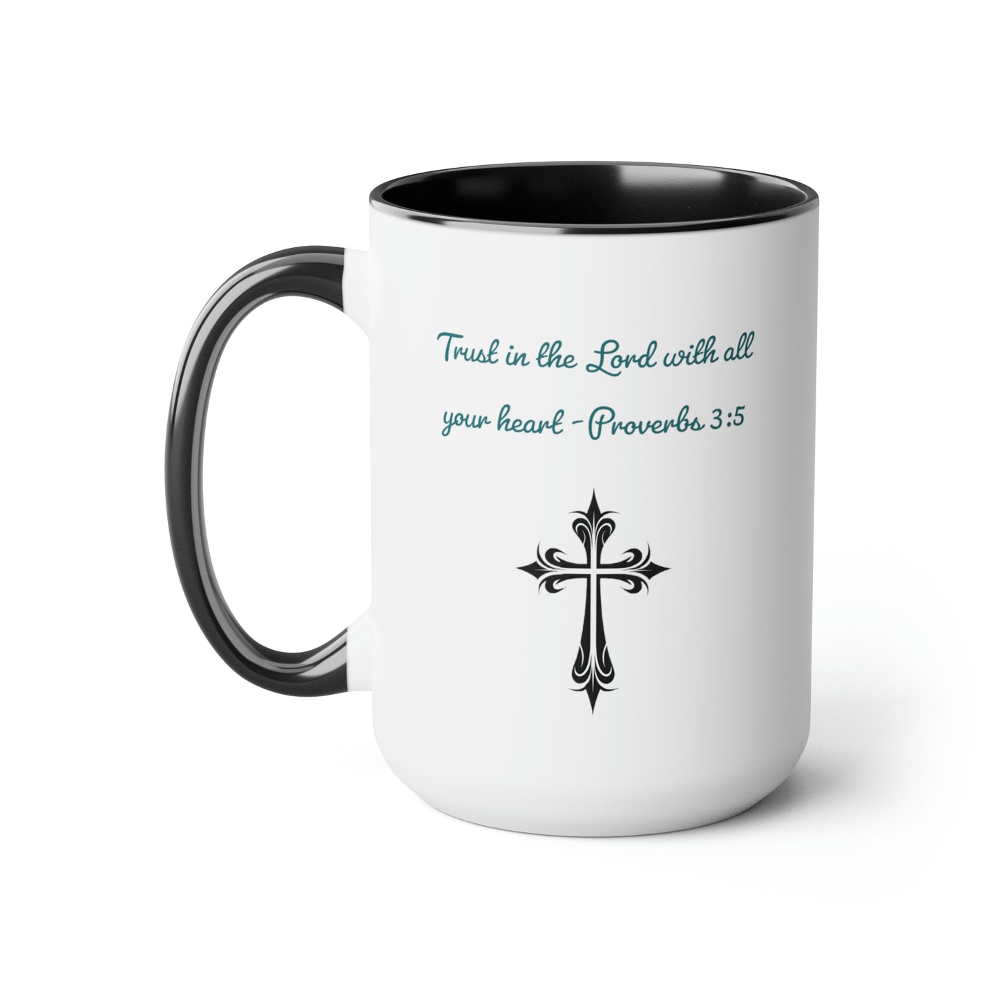 Trust in the Lord, Proverbs 3:5, Two-Tone Coffee Mugs, 15oz