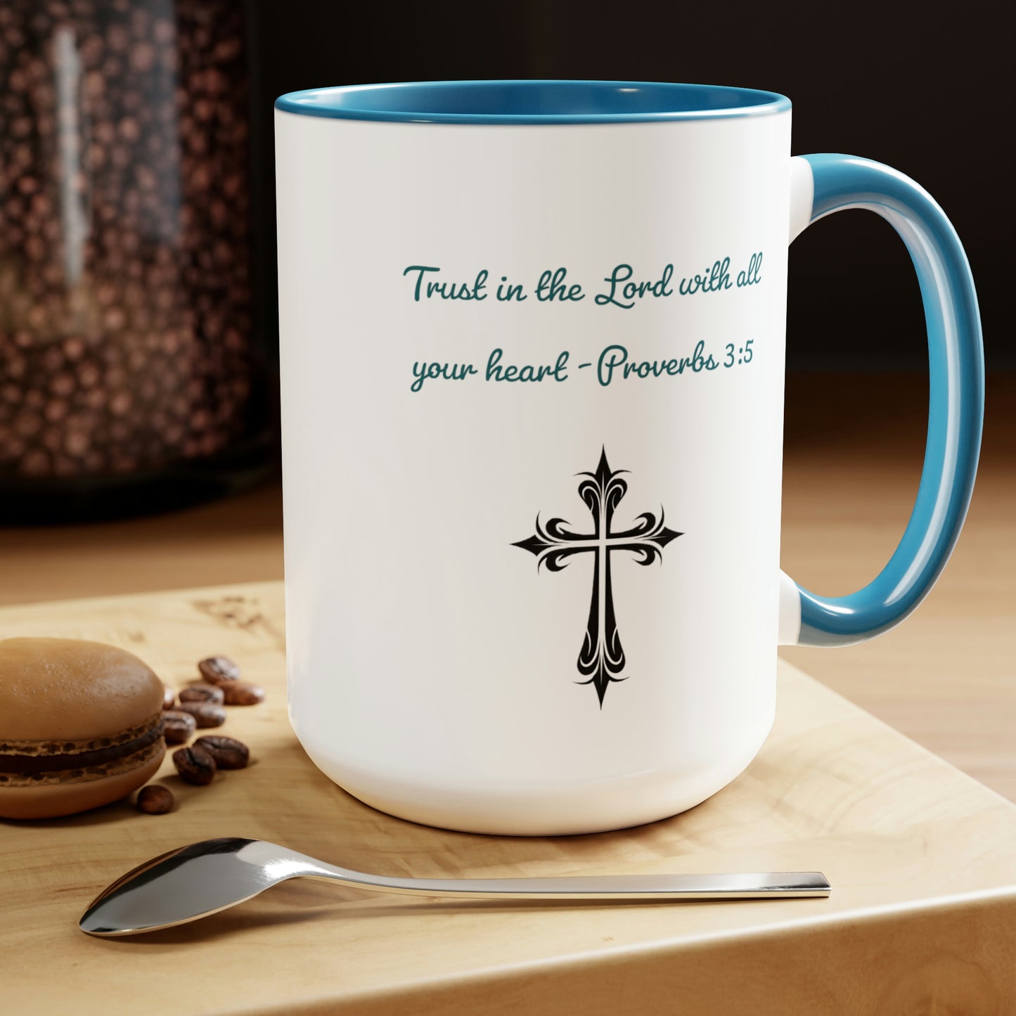 Trust in the Lord, Proverbs 3:5, Two-Tone Coffee Mugs, 15oz