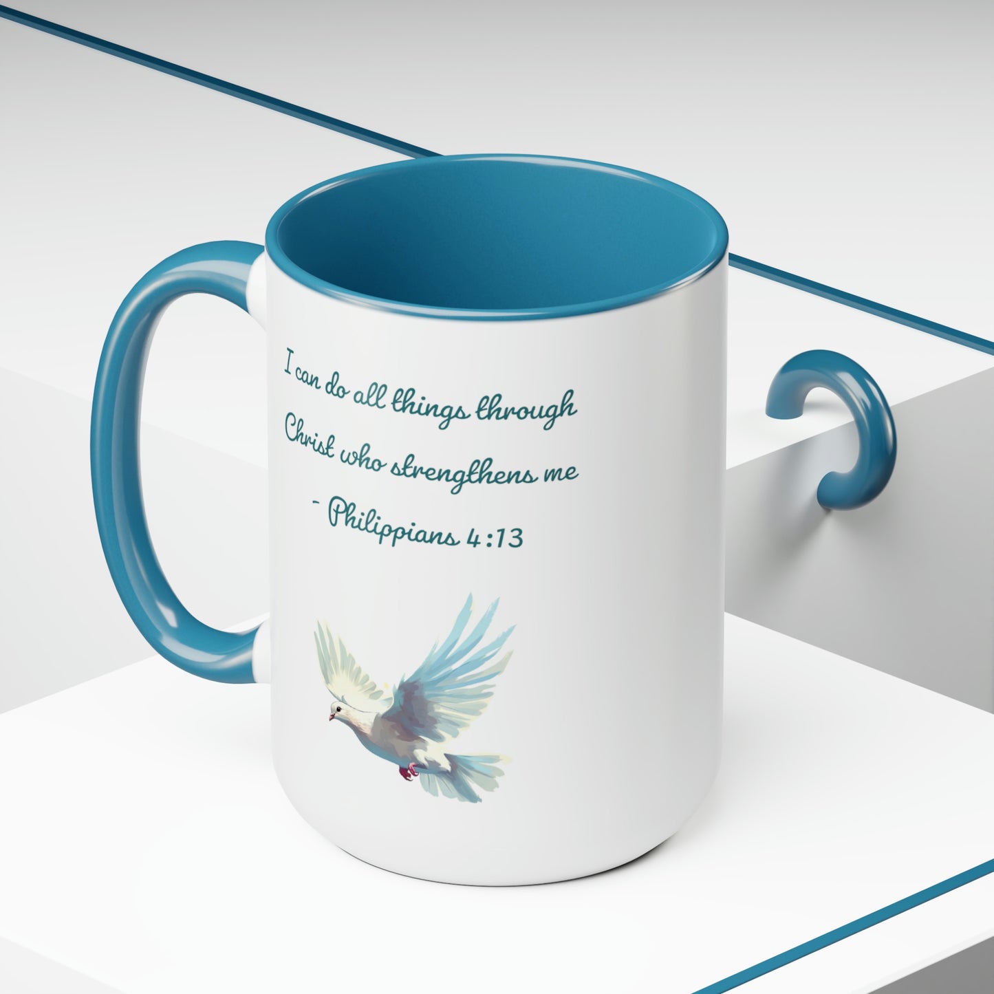 Philippians 4:13, Two-Tone Coffee Mugs, 15oz