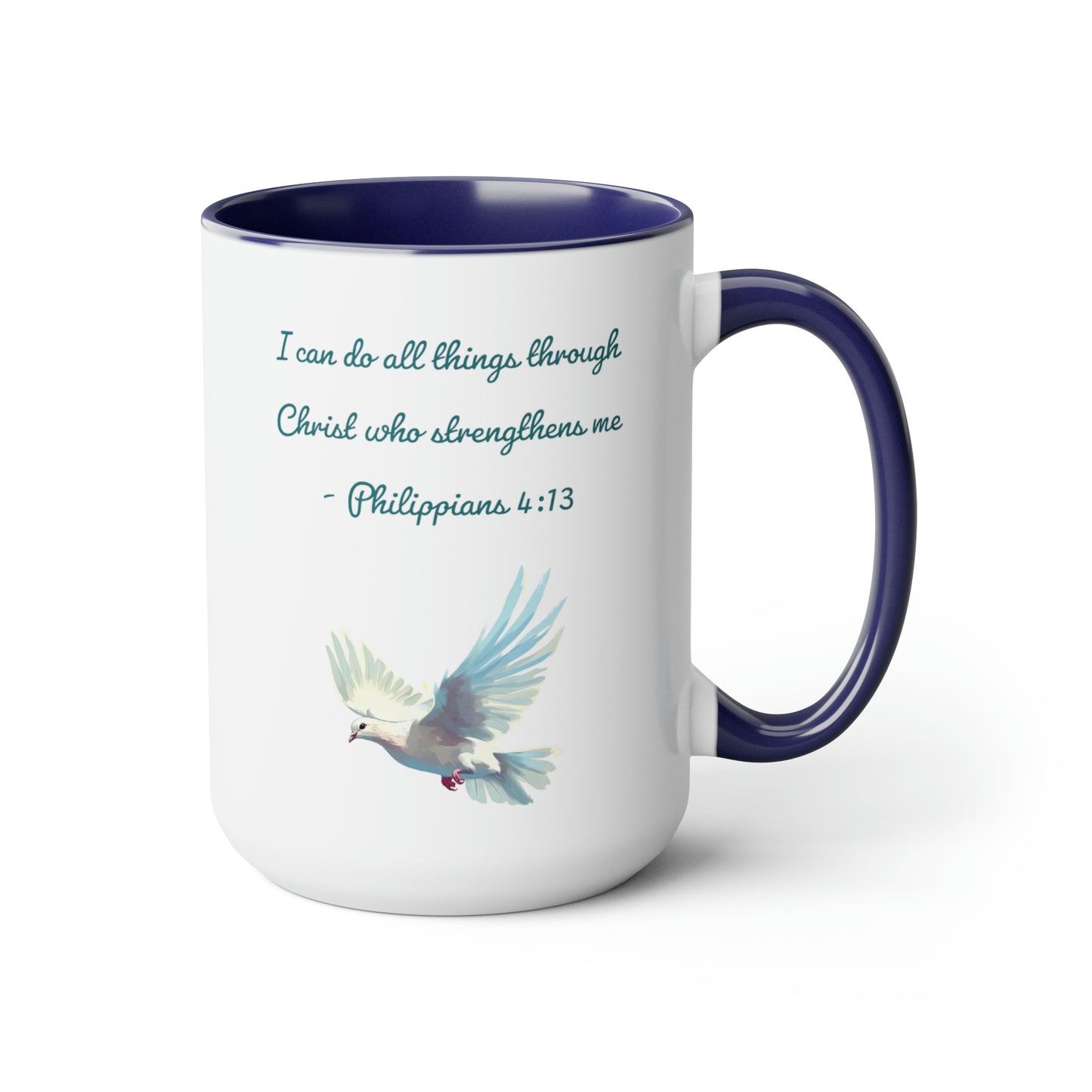 Philippians 4:13, Two-Tone Coffee Mugs, 15oz