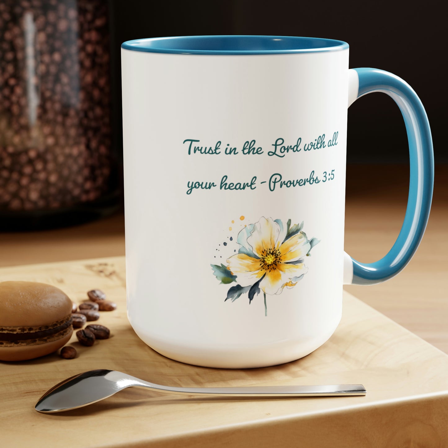 Trust in the Lord, Proverbs 3:5, Two-Tone Coffee Mugs, 15oz