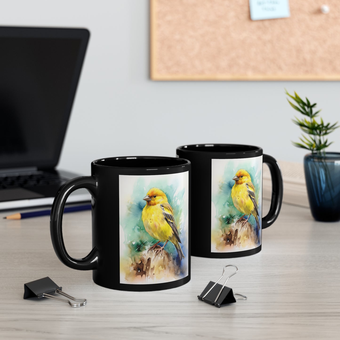 Canary Watercolor Mug 11 oz - Ceramic Mug