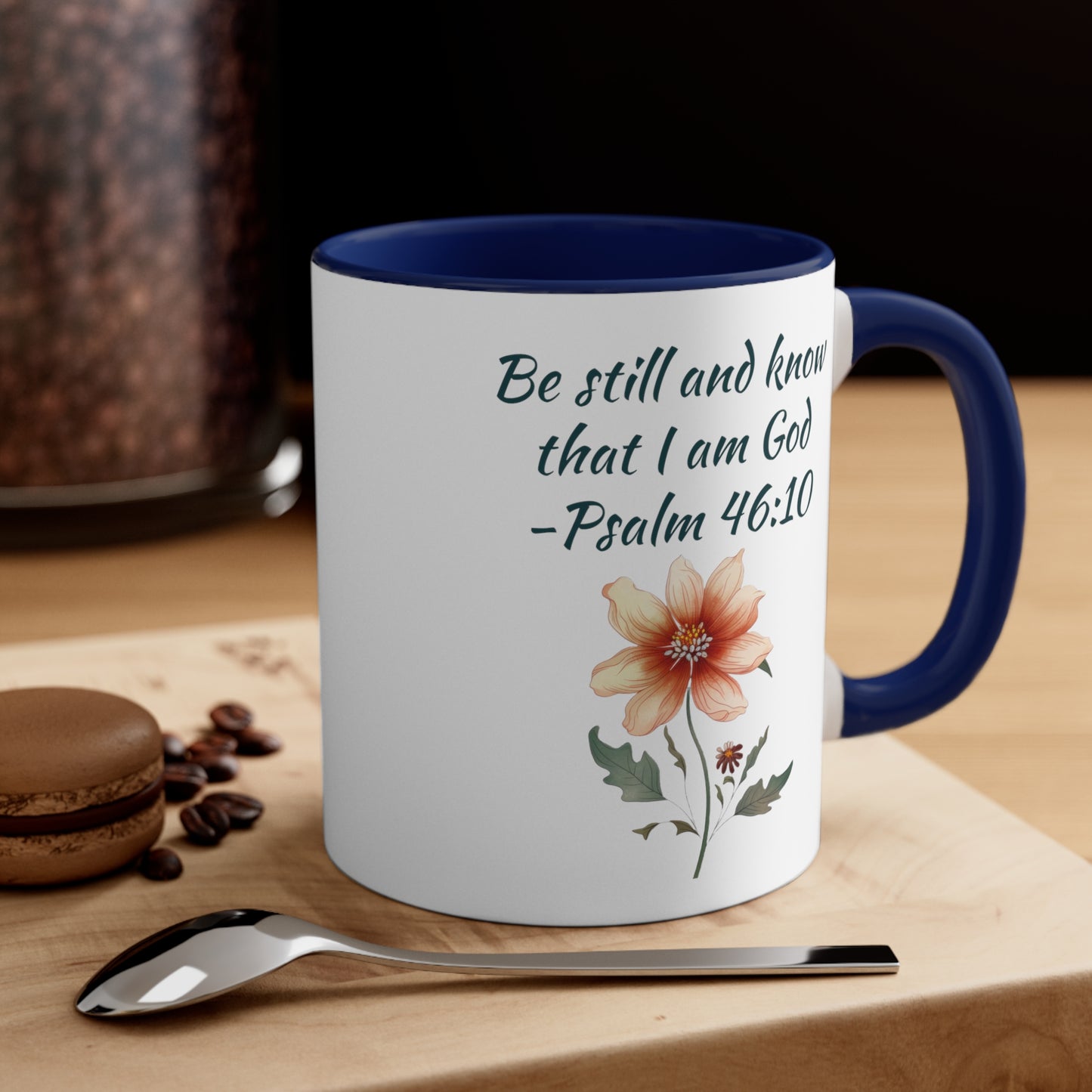 Be Still and Know Psalm Accent Coffee Mug, 11oz