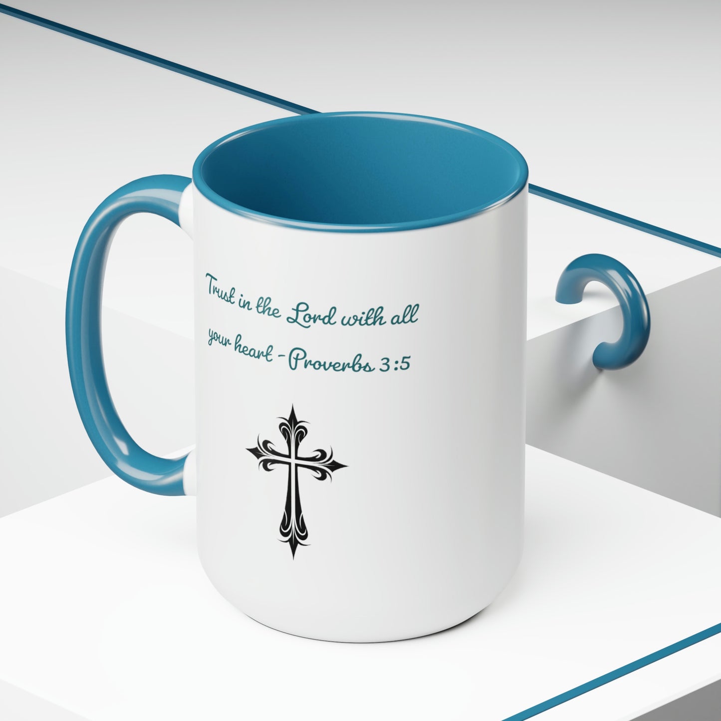 Trust in the Lord, Proverbs 3:5, Two-Tone Coffee Mugs, 15oz