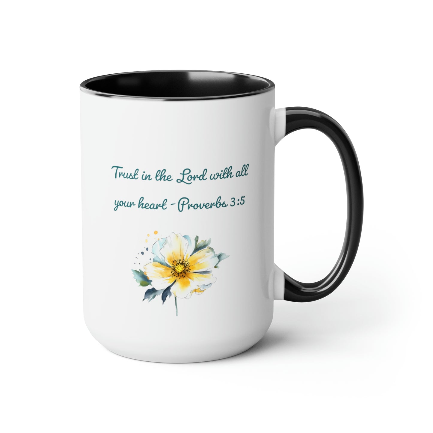 Trust in the Lord, Proverbs 3:5, Two-Tone Coffee Mugs, 15oz