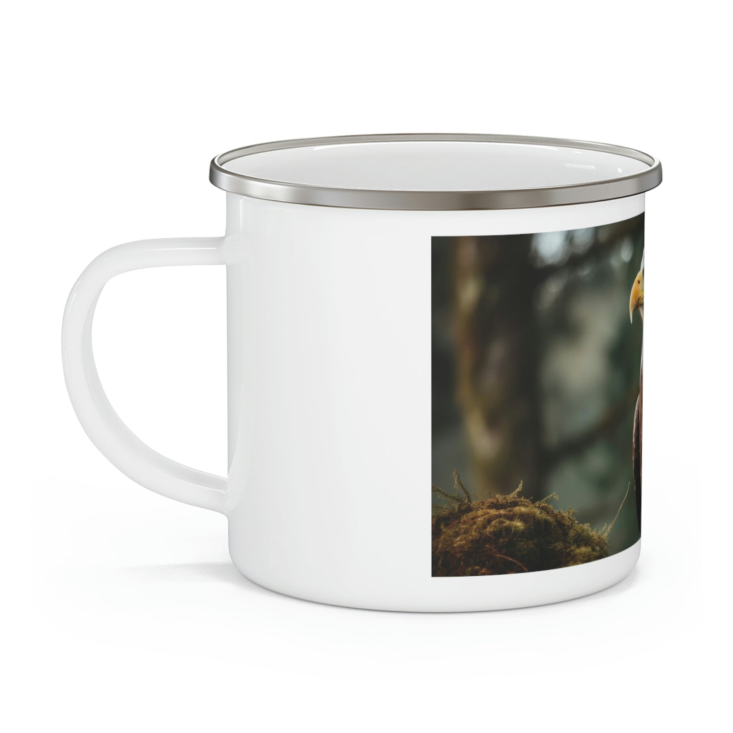 Eagle camping mug, side view