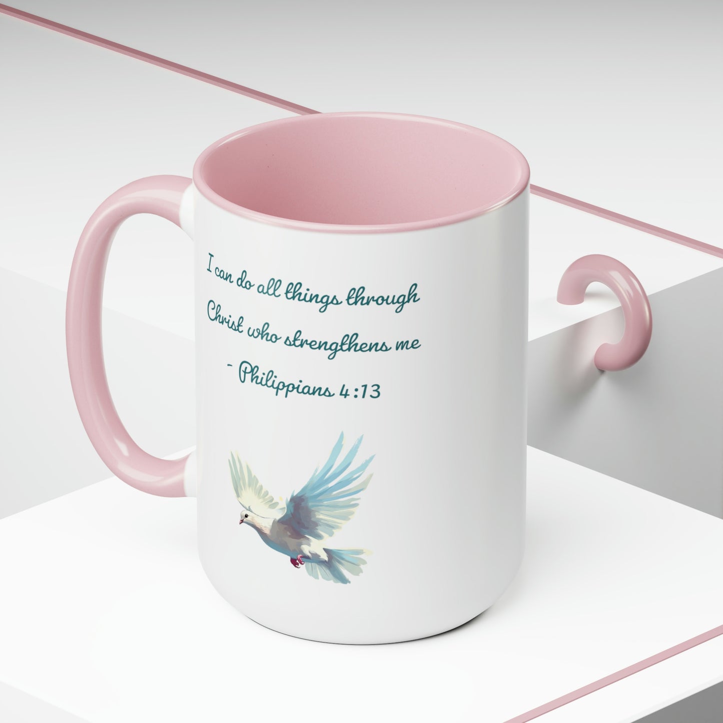 Philippians 4:13, Two-Tone Coffee Mugs, 15oz