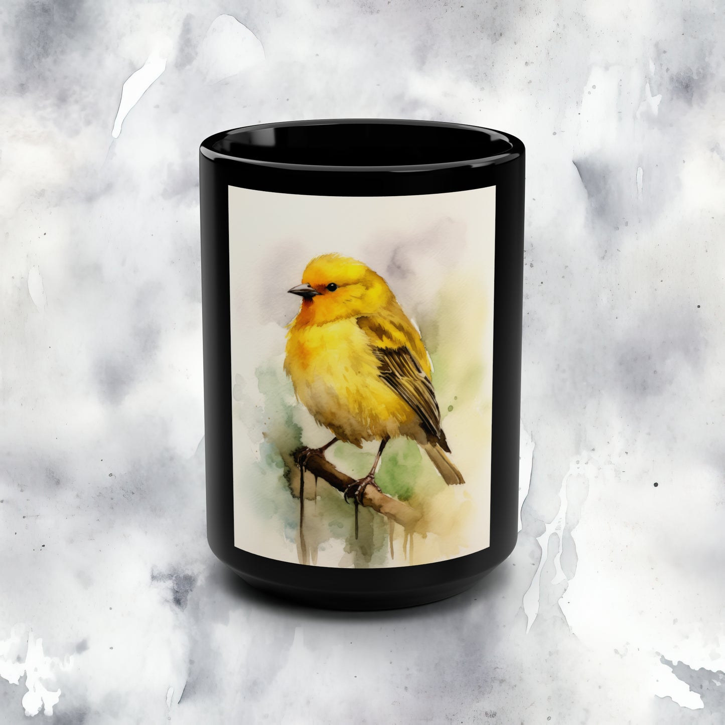 Canary Mug watercolor - 15 oz Ceramic