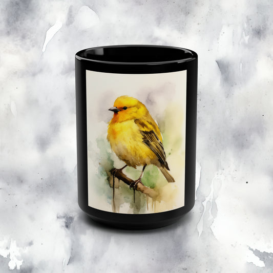 Canary Mug watercolor - 15 oz Ceramic