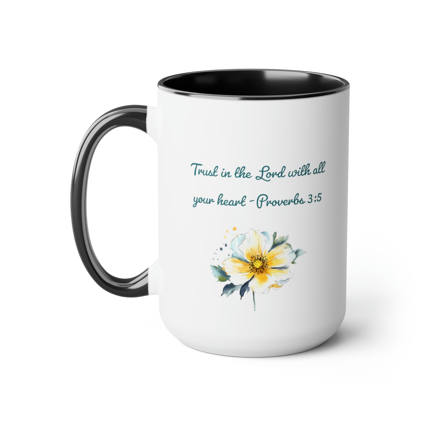 Trust in the Lord, Proverbs 3:5, Two-Tone Coffee Mugs, 15oz