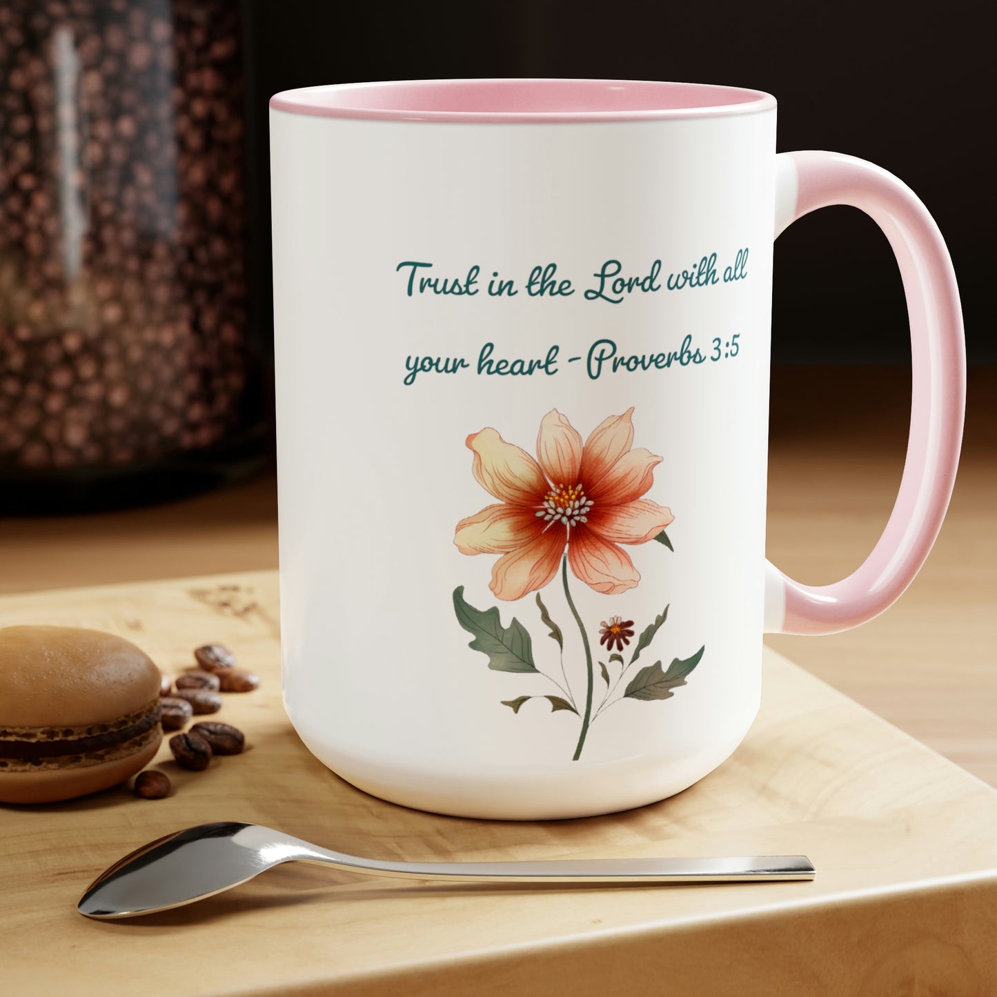 Trust in the Lord, Proverbs 3:5, Two-Tone Coffee Mugs, 15oz
