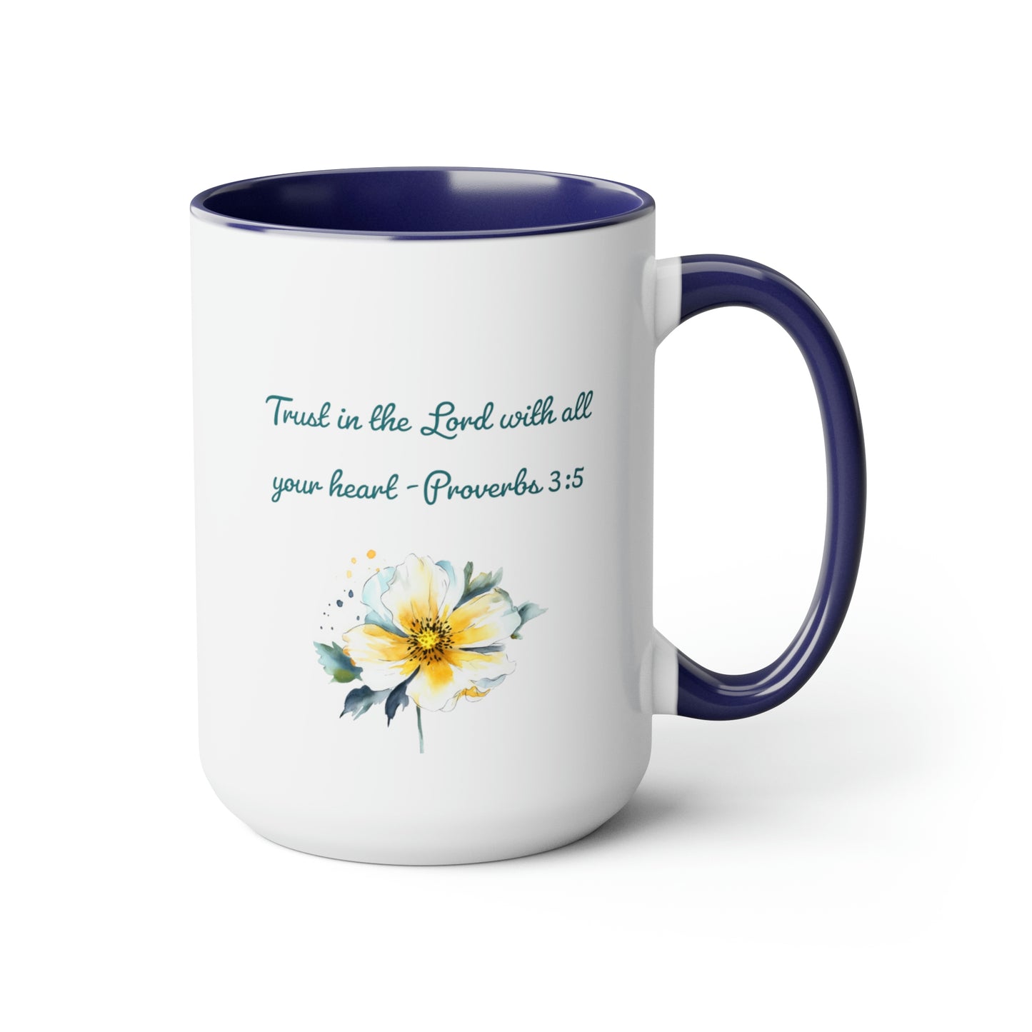Trust in the Lord, Proverbs 3:5, Two-Tone Coffee Mugs, 15oz