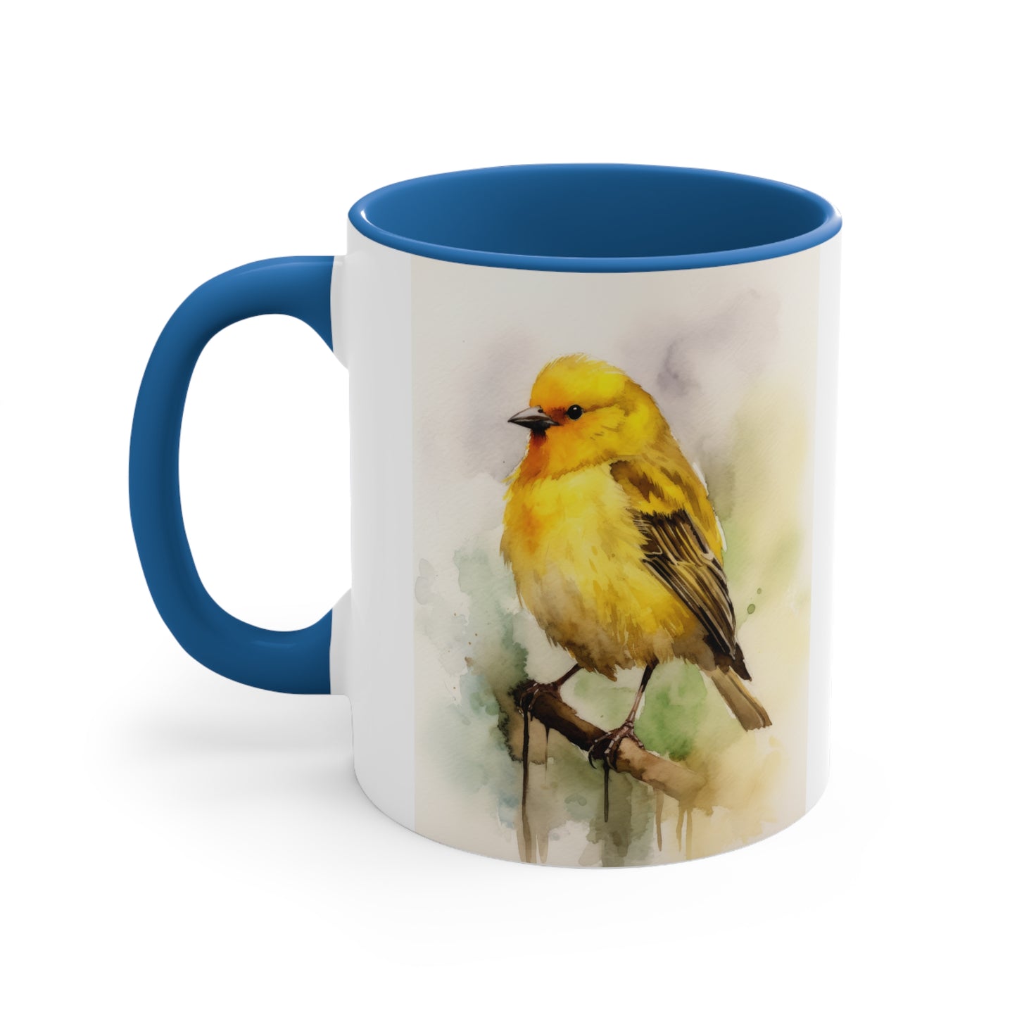 Canary Watercolor Accent Coffee Mug 3, 11oz