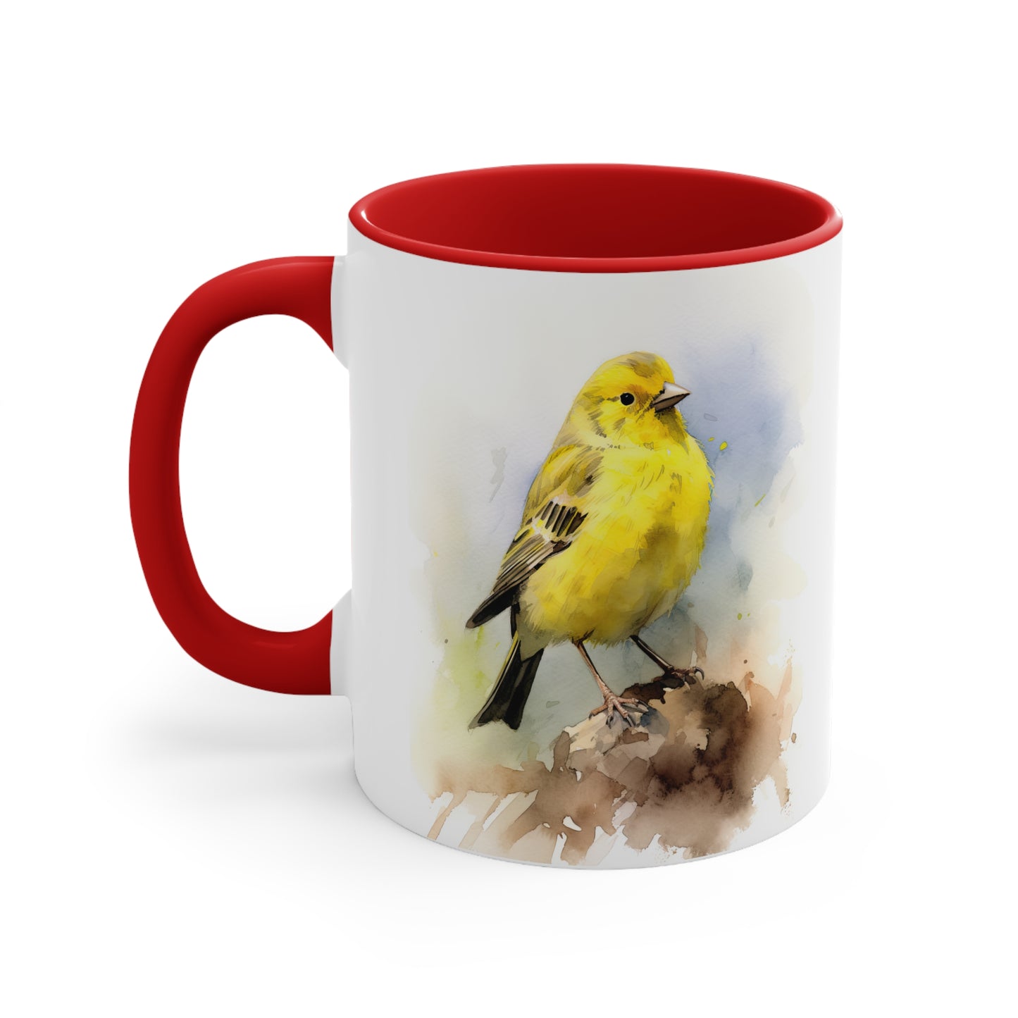 Canary Watercolor Accent Coffee Mug, 11oz