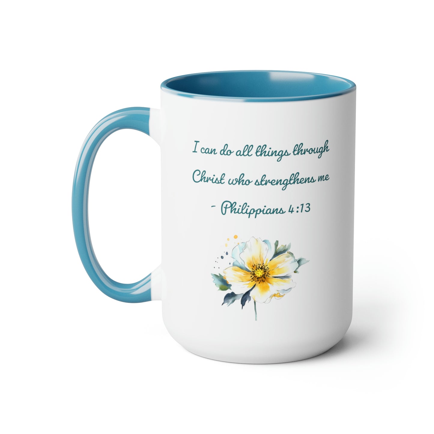 Philippians 4:13, Two-Tone Coffee Mugs, 15oz