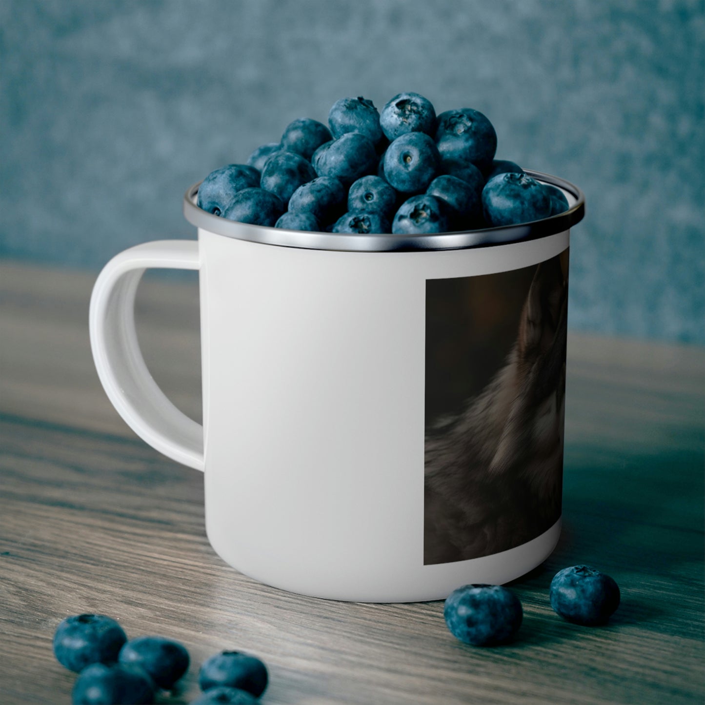 Wolf Enamel Camping Mug