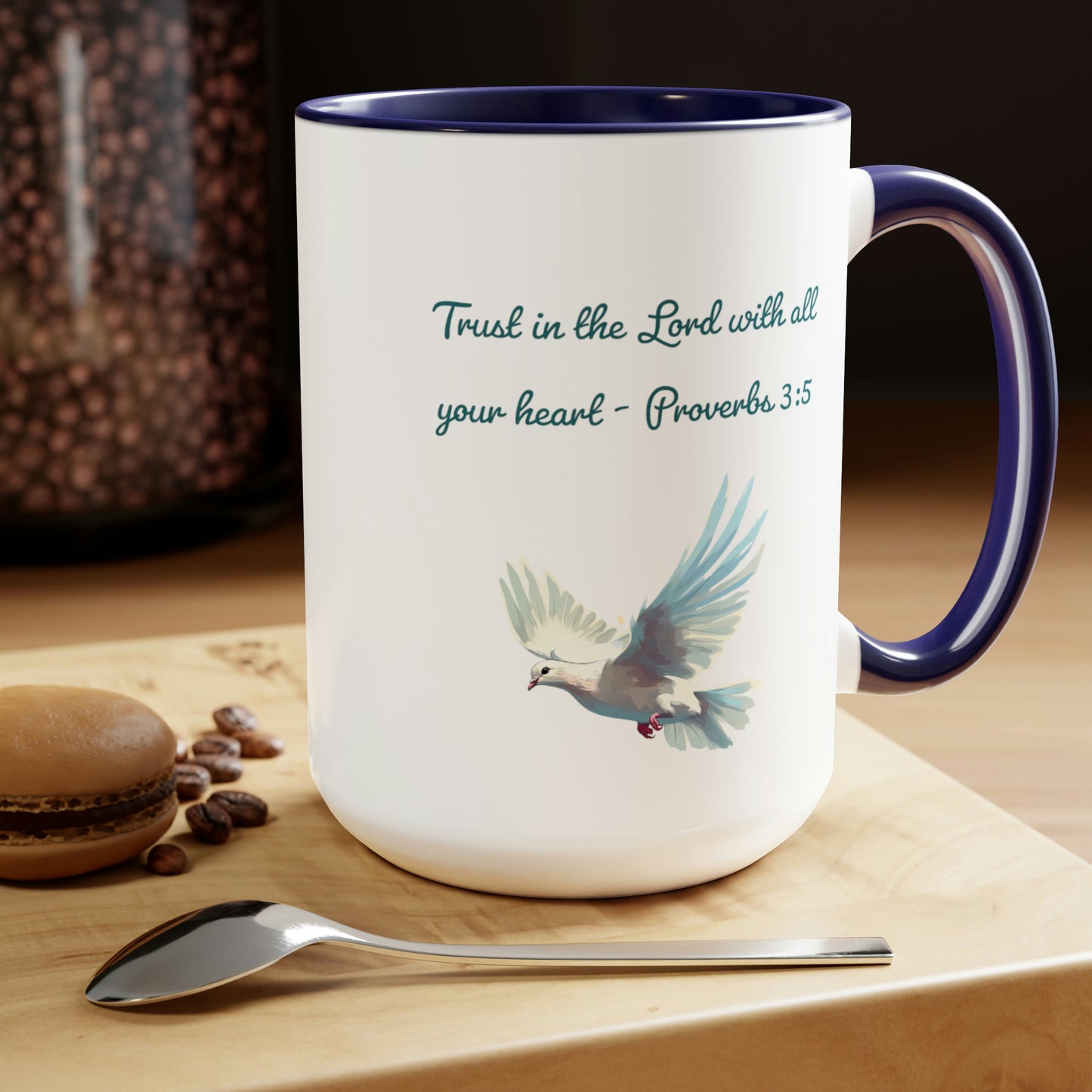 Trust in the Lord, Proverbs 3:5, Two-Tone Coffee Mugs, 15oz