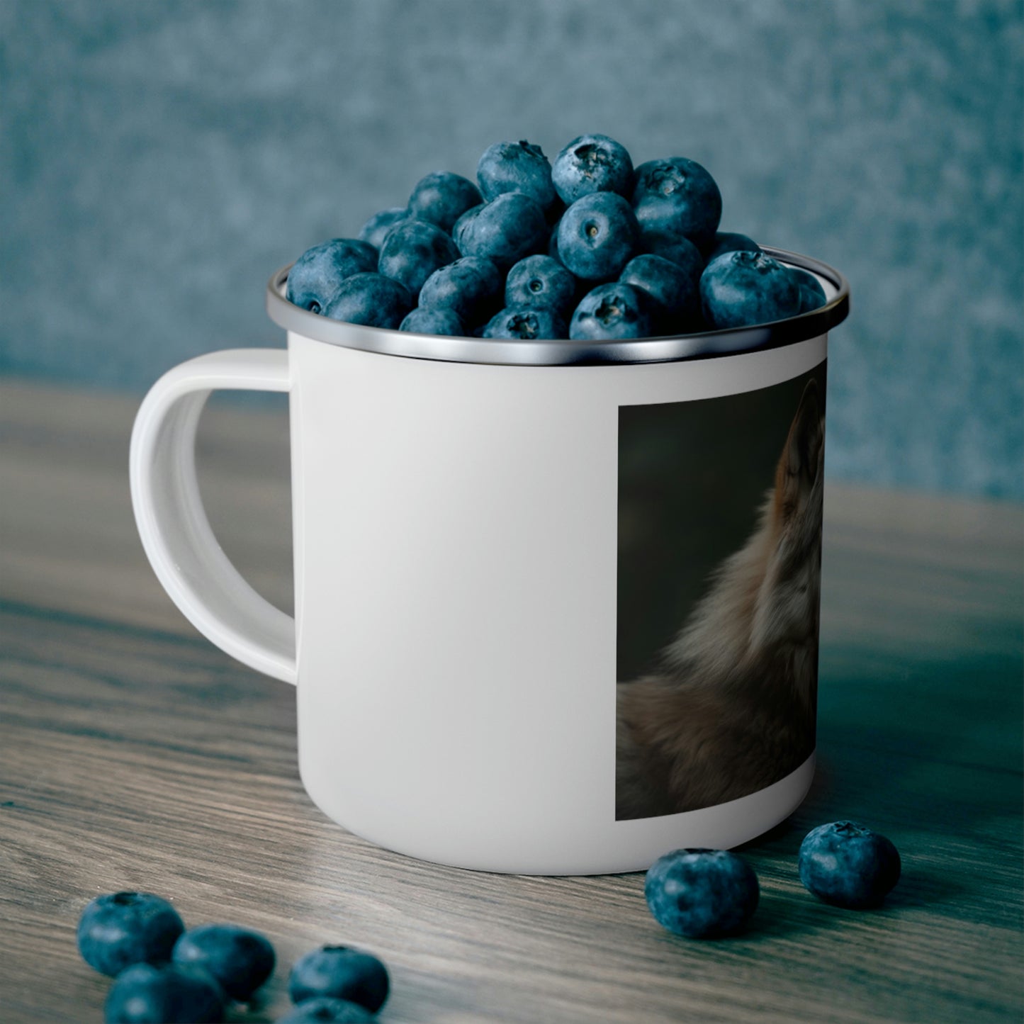 Wolf Enamel Camping Mug