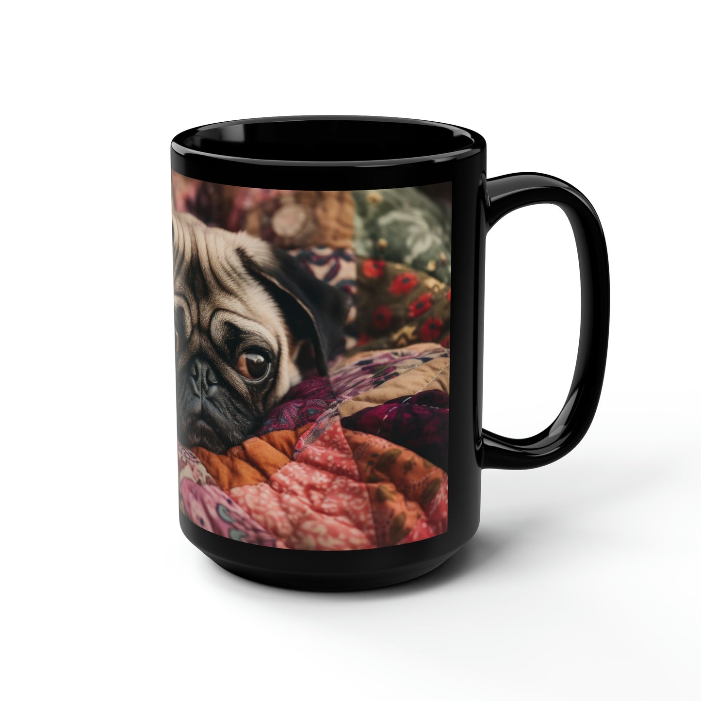 Pug Mug - 15oz Black Ceramic