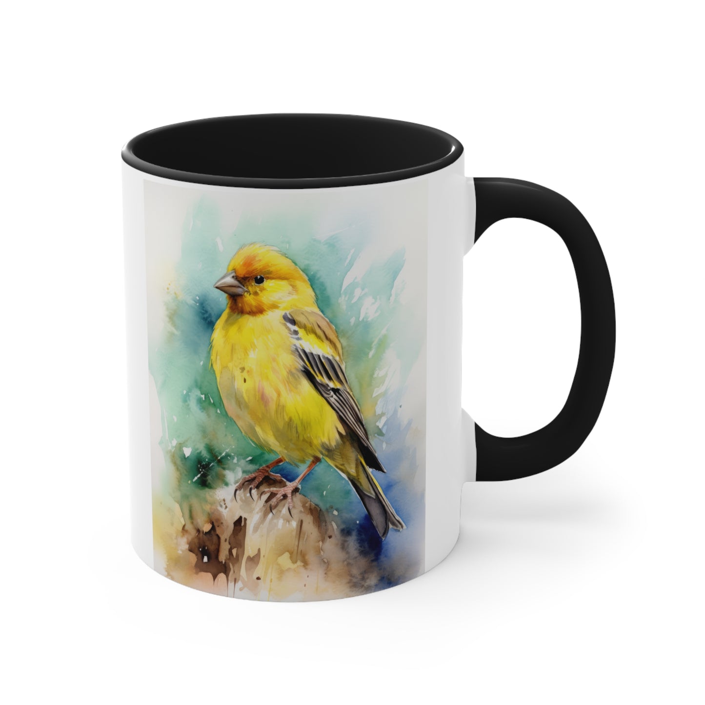 Canary Watercolor Accent Coffee Mug 4, 11oz