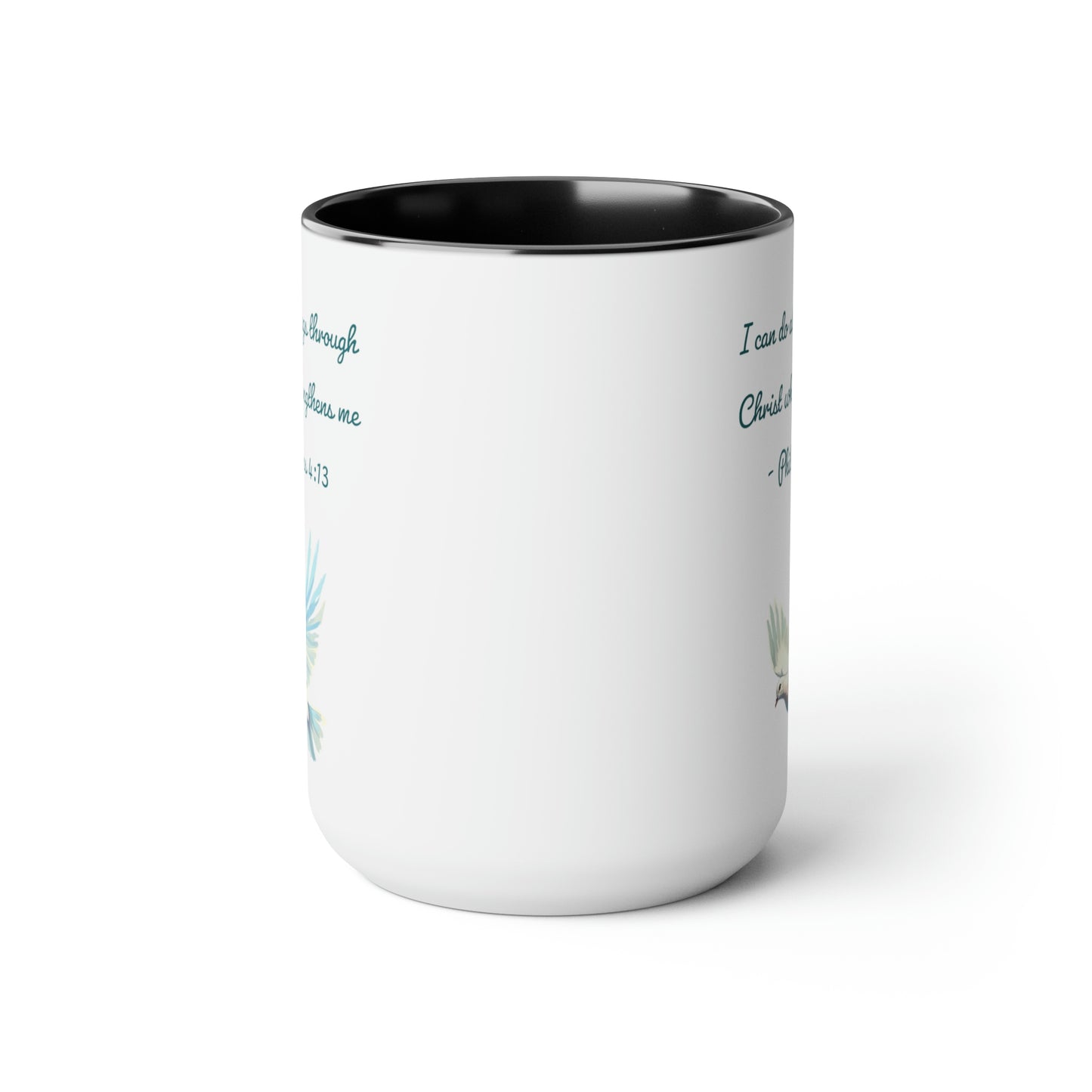 Philippians 4:13, Two-Tone Coffee Mugs, 15oz