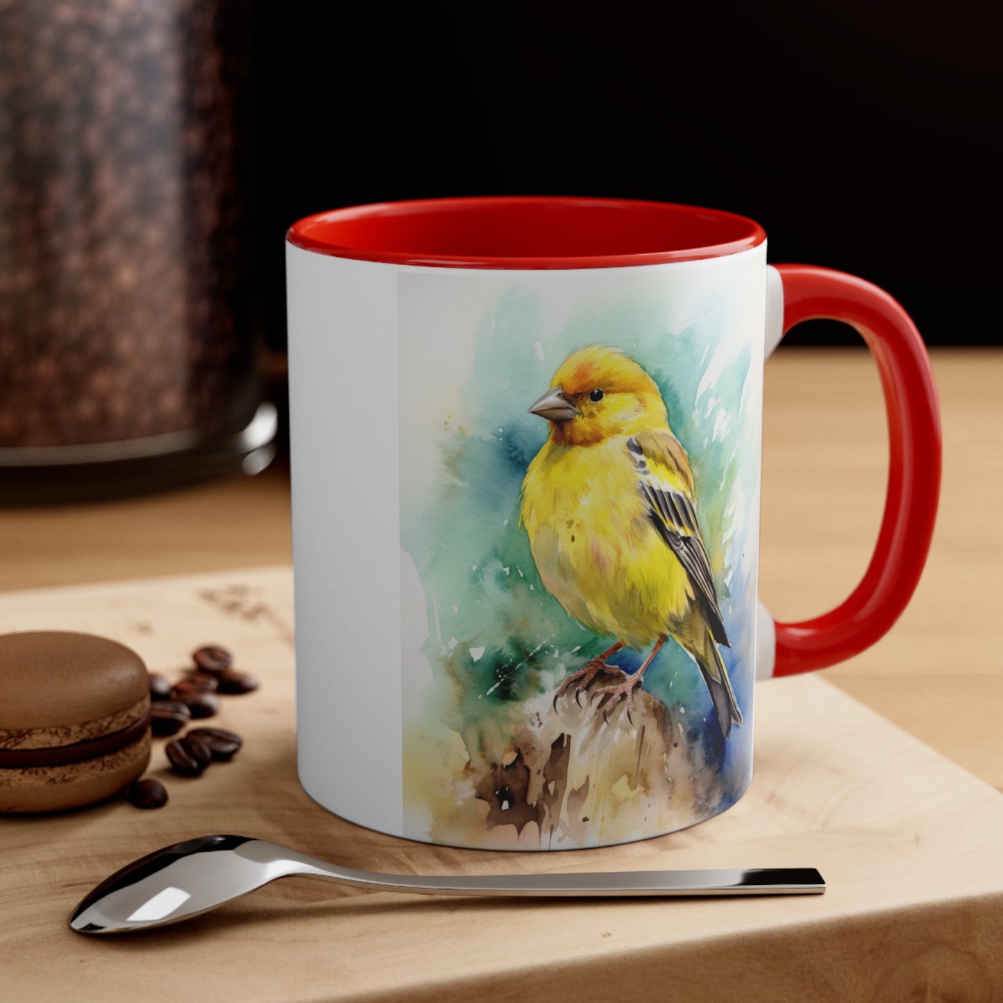 Canary Watercolor Accent Coffee Mug 4, 11oz