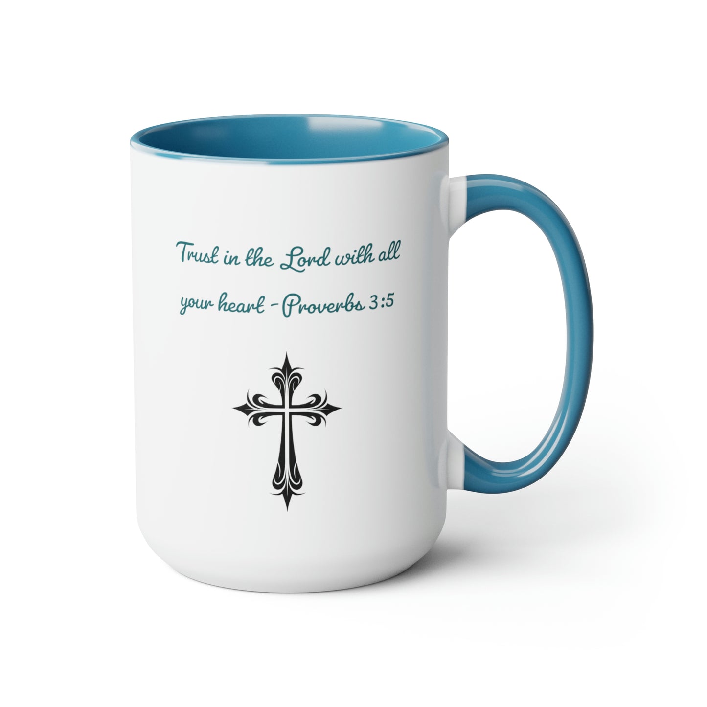 Trust in the Lord, Proverbs 3:5, Two-Tone Coffee Mugs, 15oz