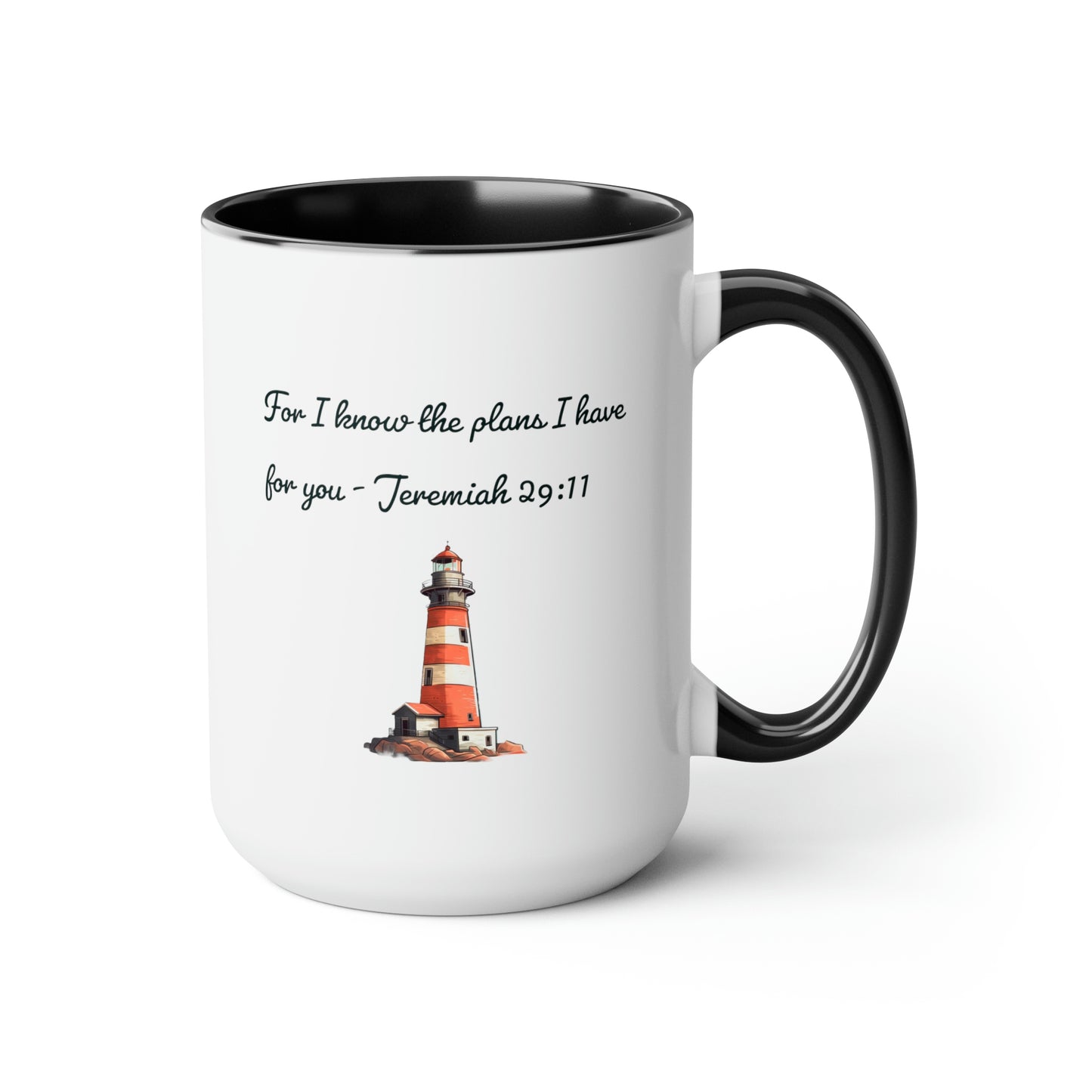 For I know the Plans I have for You, Two-Tone Coffee Mugs, 15oz