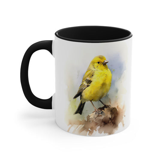 Canary Watercolor Accent Coffee Mug, 11oz