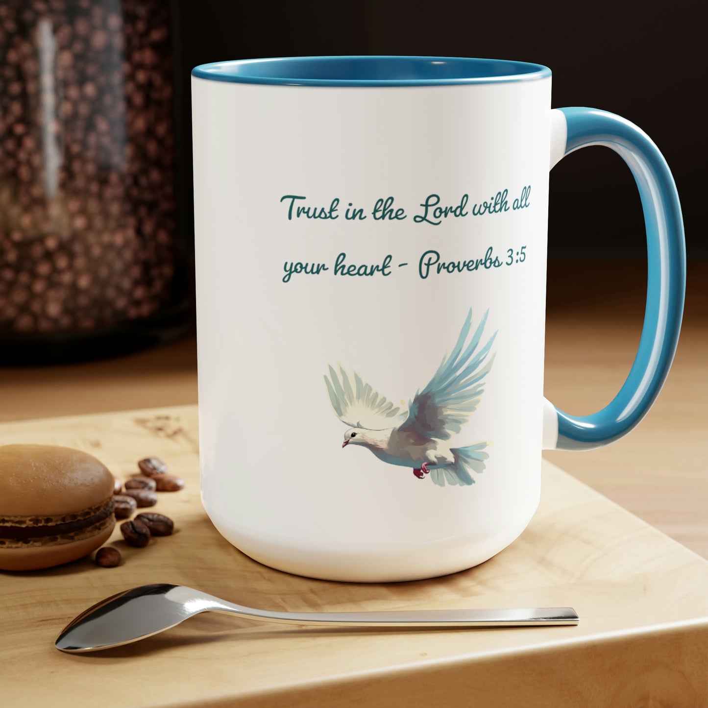 Trust in the Lord, Proverbs 3:5, Two-Tone Coffee Mugs, 15oz