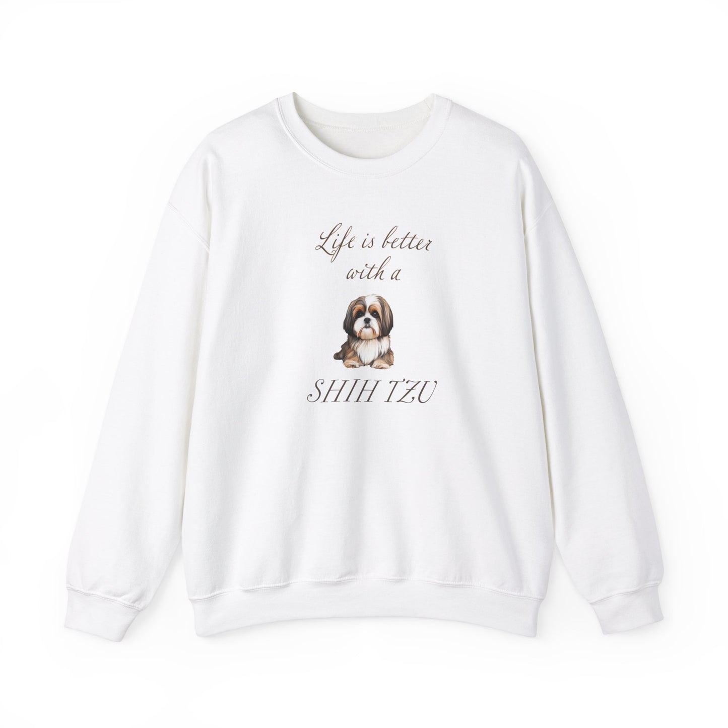 Life is Better with a Shih Tzu Unisex Heavy Blend™ Crewneck Sweatshirt