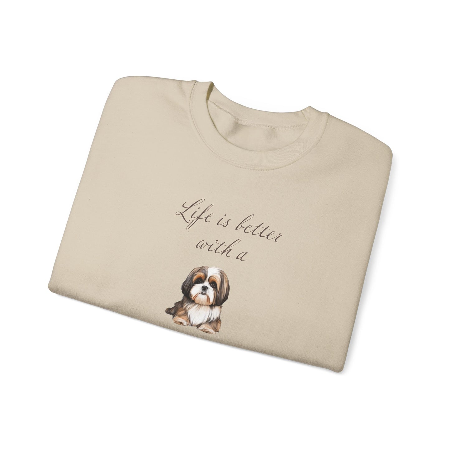 Life is Better with a Shih Tzu Unisex Heavy Blend™ Crewneck Sweatshirt
