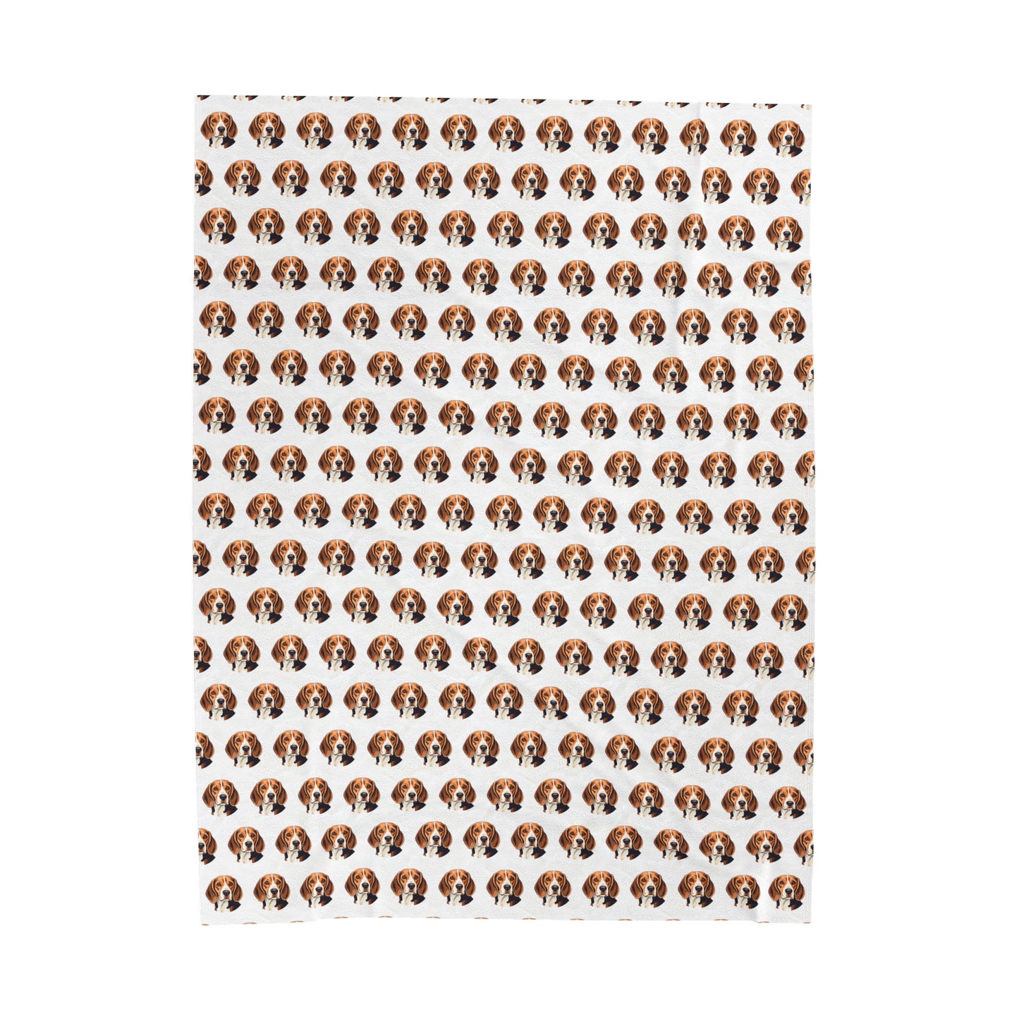 Beagle Velveteen Plush Blanket (White)