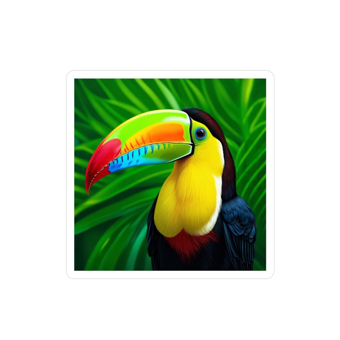 Toucan Sticker, Tropical Decal, Bird Vinyl Sticker, Nature Laptop Decal, Car Decal, Water Bottle Sticker