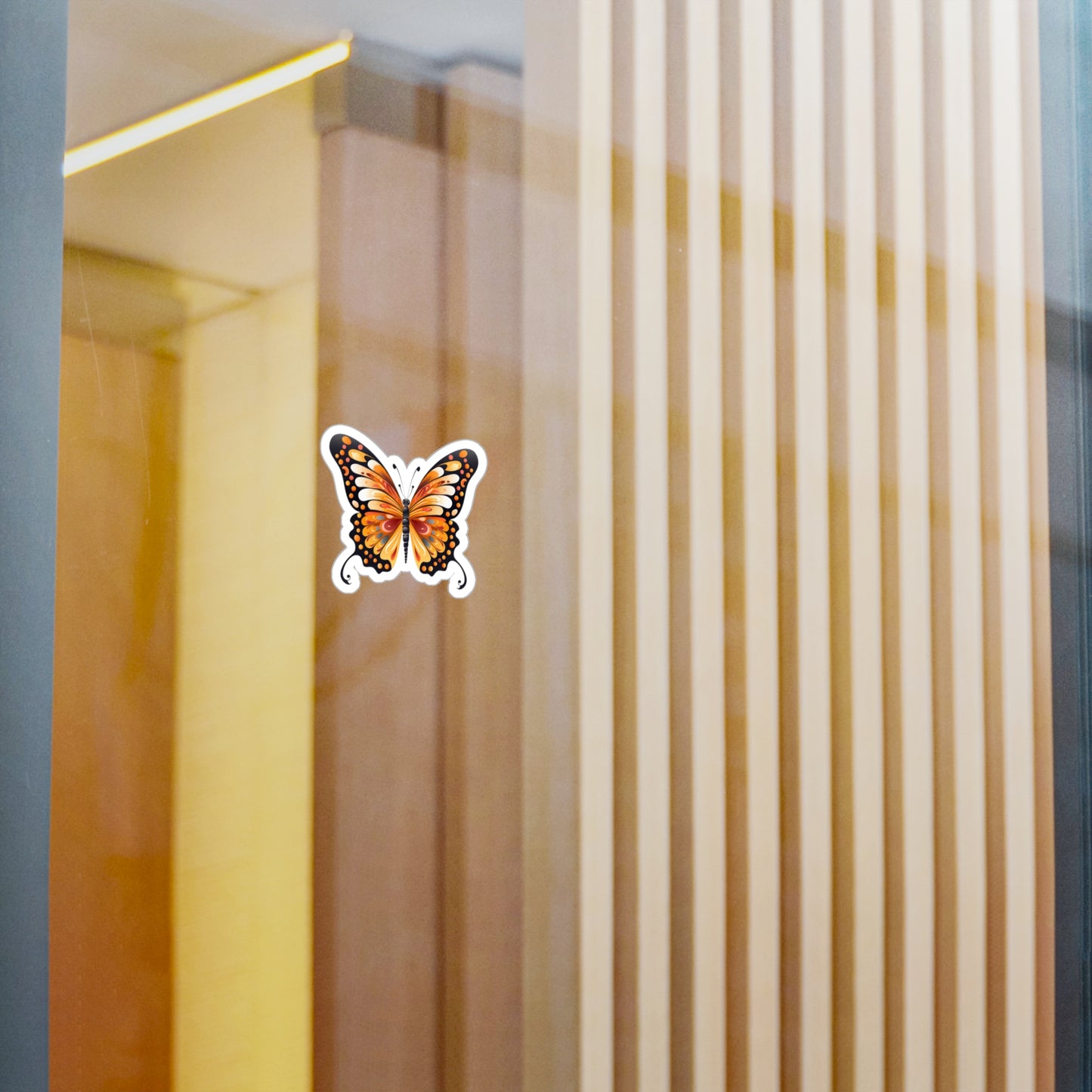 Orange Butterfly sticker - Kiss-Cut Vinyl Decals