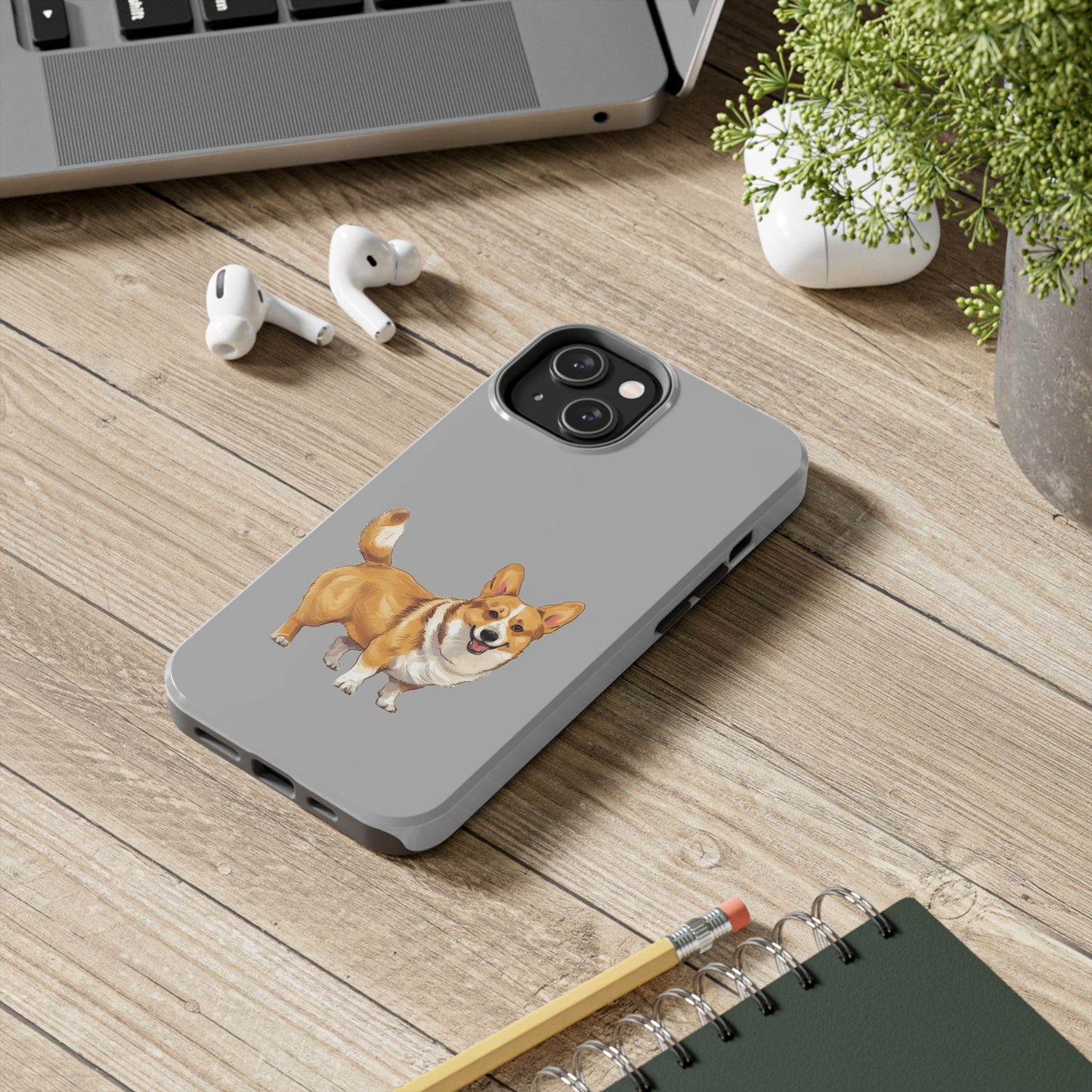 Light Grey Corgi Tough Phone Case